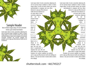 Psychedelic Marijuana Cannabis Flyer Poster Art Template Vector Illustration