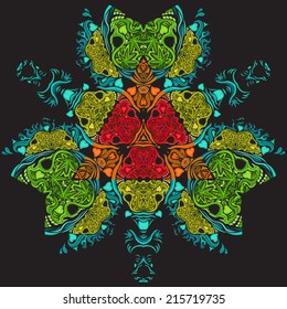 Psychedelic marijuana kaleidoscope vector illustration