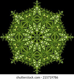 Psychedelic marijuana kaleidoscope vector illustration