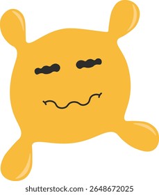 Psychedelic Melting Emoji. Flat Cartoon Vector Illustration