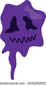 Psychedelic Melting Emoji Illustration. Flat Cartoon Vector