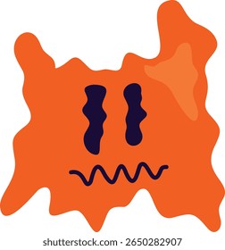 Psychedelic Melting Emoji Illustration. Flat Cartoon Vector