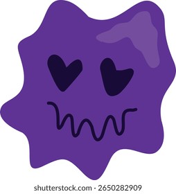 Psychedelic Melting Emoji Illustration. Flat Cartoon Vector