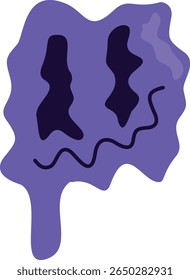 Psychedelic Melting Emoji Illustration. Flat Cartoon Vector
