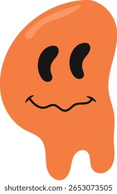 Emoticono de fusión psicodélica. Ilustración vectorial en Flat Cartoon Concept