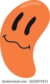 Emoticono de fusión psicodélica. Ilustración vectorial en Flat Cartoon Concept