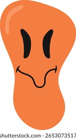 Emoticono de fusión psicodélica. Ilustración vectorial en Flat Cartoon Concept