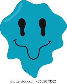 Emoticono de fusión psicodélica. Ilustración vectorial en Flat Cartoon Concept