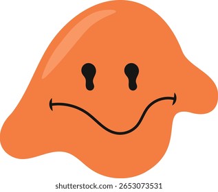 Emoticono de fusión psicodélica. Ilustración vectorial en Flat Cartoon Concept