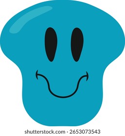 Emoticono de fusión psicodélica. Ilustración vectorial en Flat Cartoon Concept