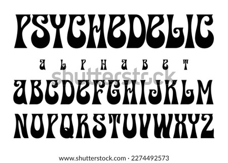 Psychedelic modern font, this alphabet can be used for logos as well as for many other uses