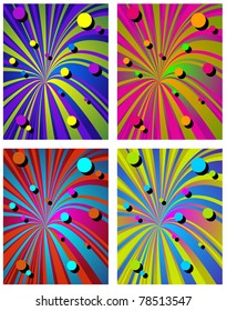 Psychedelic multi-coloured background colorful abstract design