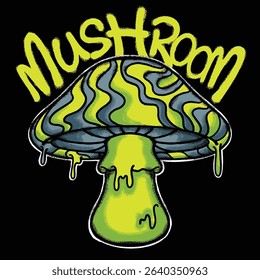 Psychedelic Mushroom for streetwear illustration