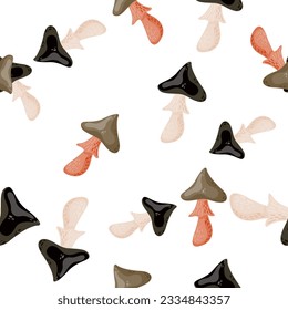 Psychedelic mushrooms seamless pattern. Magical fly agaric wallpaper. Design for printing, textile, fabric, fashion, interior, wrapping paper. Vector illustration