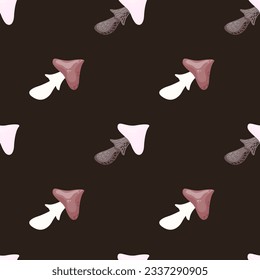 Psychedelic mushrooms seamless pattern. Magical fly agaric wallpaper. Design for printing, textile, fabric, fashion, interior, wrapping paper. Vector illustration