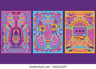 psychedelic music covers 60s 70s style