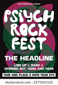 psychedelic music poster, festival music poster design, gigs poster