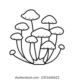 psychedelic natural mushroom line icon vector. psychedelic natural mushroom sign. isolated contour symbol black illustration