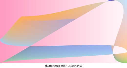 Psychedelic Neon Dynamic Shape Illustration. Digital Color Multicolor Technology Layers Gradient Mesh. Minimal Smooth Pink Modern Office Background. Pastel Fluid Rainbow Futuristic Horizontal Lines.