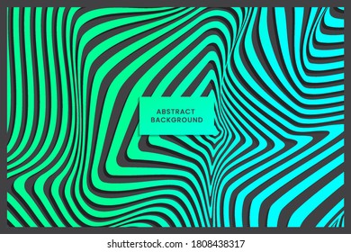 Psychedelic optical art, Abstract background in black and white with wavy lines pattern Premium Vector
