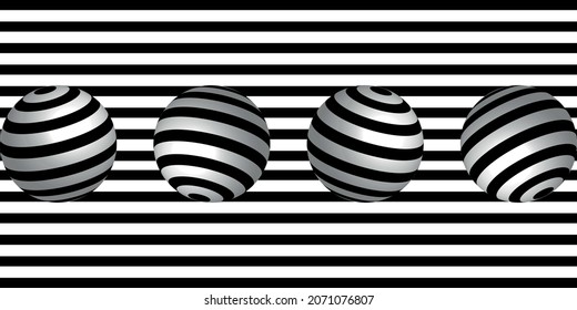 Psychedelic optical illusion 3D Ball rolling wallpaper