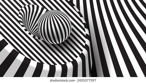 Psychedelic optical illusion background vector design in eps 10