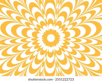 Psychedelic optical illusion with circular line patterns and vibrant sun rays, crafted as a vector illustration to captivate with a surreal and mesmerizing design, blending geometry and light.