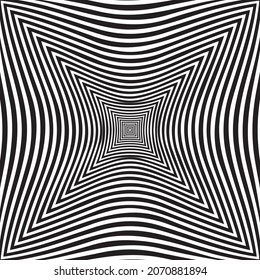 Psychedelic optical illusion. Hypnotic surreal abstract background. Vector illustration.