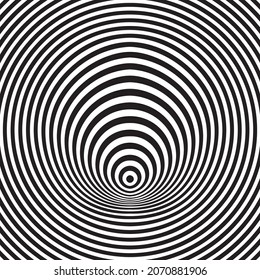 Psychedelic optical illusion. Hypnotic surreal abstract background. Vector illustration.