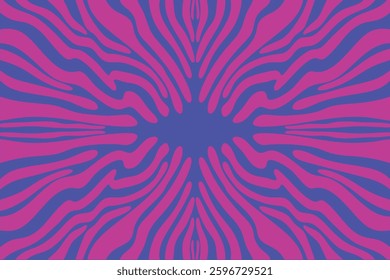 Psychedelic Optical Illusion – Vibrant Radial Abstract Waves in Magenta and Blue