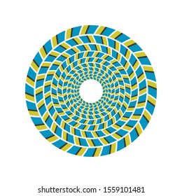 Psychedelic optical spin illusion vector background. Illusion of motion effect illustration.