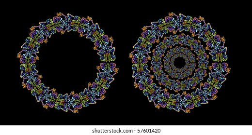 Psychedelic ornament circle vector illustration design
