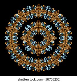 Psychedelic ornament circle vector illustration design