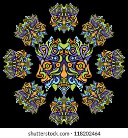 Psychedelic ornament element vector illustration