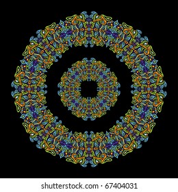 Psychedelic ornament vector circle