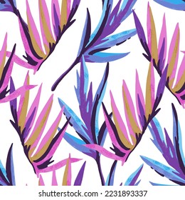 Psychedelic ornamental pattern. Watercolor hand drawn texture with floral and botanical ornate shapes and motifs. 