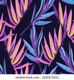 Patrón ornamental psicodélico. Textura de acuarela dibujada a mano con formas y motivos florales y botánicos. 