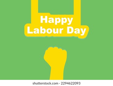 Psychedelic Paper Cut Vector on Labour Day