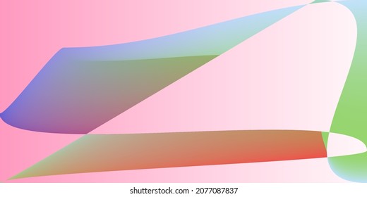 Psychedelic Pastel Modern Shape Illustration. Digital Color Pink Layers Office Background. Smooth Minimal Multicolor Rainbow Modern Design. Fluid Neon Technology Dynamic Futuristic Gradient Mesh.