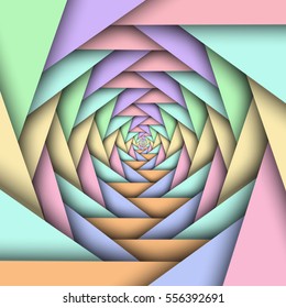 Psychedelic Pastel Rainbow Spiral Vector Background