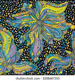 Psychedelic pattern, for meditation, soothing, twisting elements.