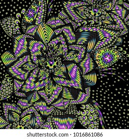 Psychedelic pattern, for meditation, soothing, twisting elements