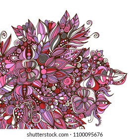 Psychedelic pattern. For meditation, soothing, twisting elements. Doodle drawn by hand
