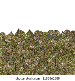 Psychedelic pattern. For meditation, soothing, twisting elements. Doodle drawn by hand