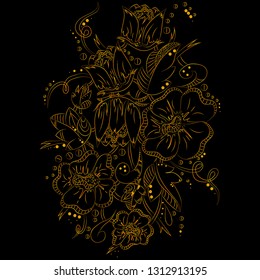 Psychedelic pattern. For meditation, soothing, twisting elements. Doodle drawn by hand