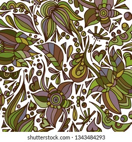 Psychedelic pattern. For meditation, soothing, twisting elements. Doodle drawn by hand