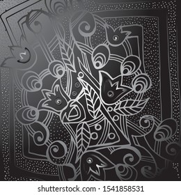 Psychedelic pattern. For meditation, soothing, twisting elements. Doodle drawn by hand