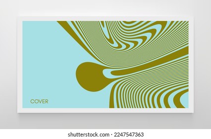 Psychedelic pattern with melting and distorting lines. The geometric background by stripes. 3d vector illustration for brochure, annual report, magazine, poster, presentation, flyer or banner. 