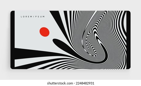 Psychedelic pattern with melting and distorting lines. The geometric background by stripes. Leadership concept. 3d vector illustration for brochure, magazine, poster, presentation, flyer or banner. 