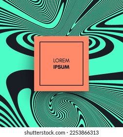 Psychedelic pattern with melting and distorting lines. The geometric background by stripes. 3d vector illustration for brochure, annual report, magazine, poster, presentation, flyer or banner. 